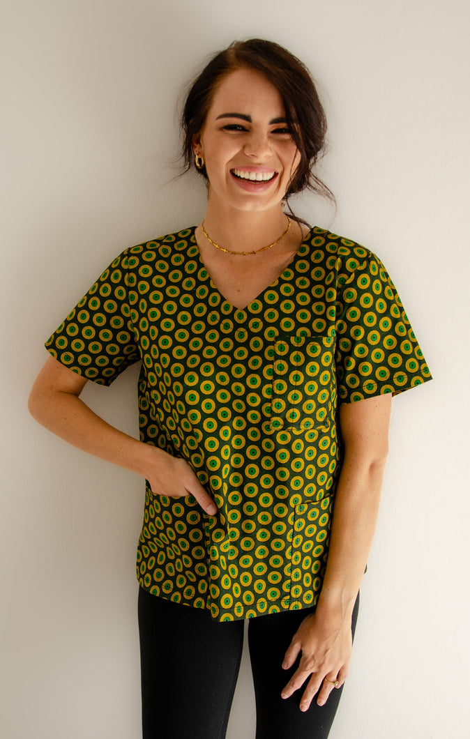 Shweshwe Scrub Tops